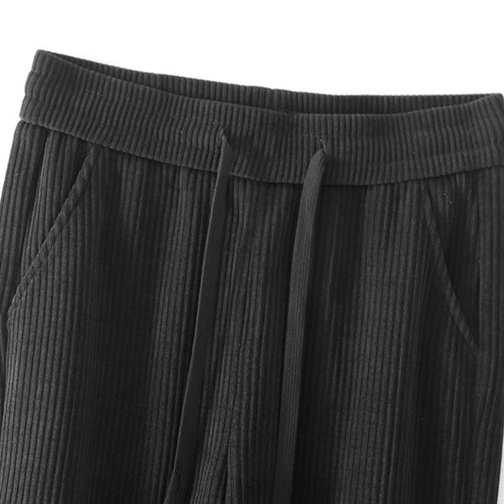 Buddha Stones Lässige, einfarbige Damenhose mit weitem Bein, Cord-Baumwollfleece-Futter und Taschen - image 10