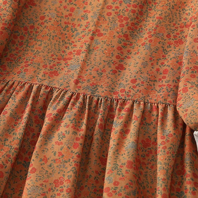 Buddha Stones – Lässiges Midikleid aus Baumwolle und Leinen mit Blumenspitze, Rundhalsausschnitt und langen Ärmeln und Taschen - image 3