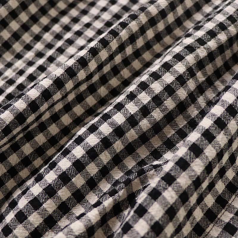 Buddha Stones Langarm-Karokleid mit schlichten Knöpfen, Rüschen und Taschen - image 16