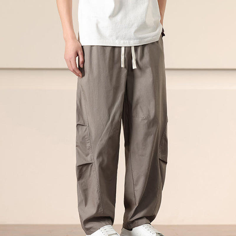 Buddha Stones Lässige Vintage-Cargohose für Herren mit einfarbigem Kordelzug und Taschen - image 31