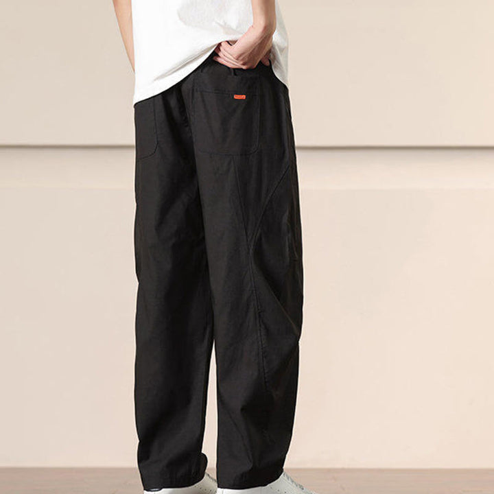Buddha Stones Lässige Vintage-Cargohose für Herren mit einfarbigem Kordelzug und Taschen - image 15