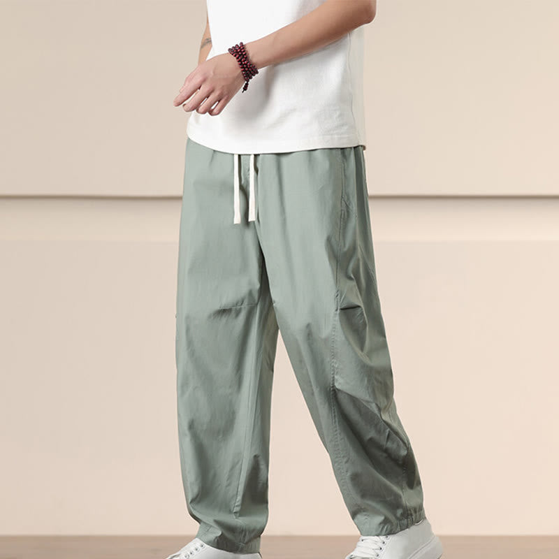 Buddha Stones Lässige Vintage-Cargohose für Herren mit einfarbigem Kordelzug und Taschen - Dunkelmeergrün - US/UK/AU46, EU56 (5XL) - image 17