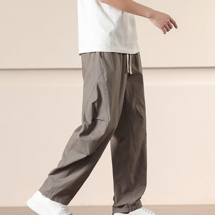 Buddha Stones Lässige Vintage-Cargohose für Herren mit einfarbigem Kordelzug und Taschen - image 29