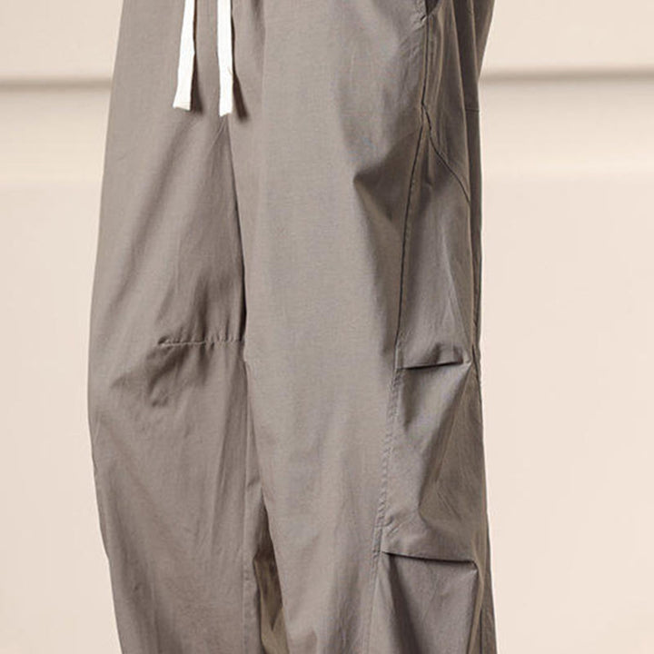 Buddha Stones Lässige Vintage-Cargohose für Herren mit einfarbigem Kordelzug und Taschen - image 36
