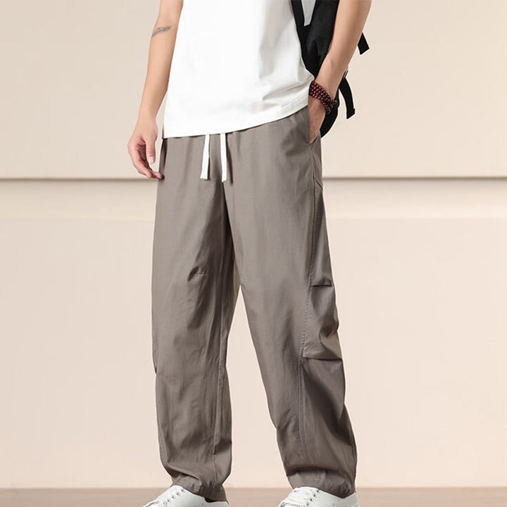 Buddha Stones Lässige Vintage-Cargohose für Herren mit einfarbigem Kordelzug und Taschen - image 30