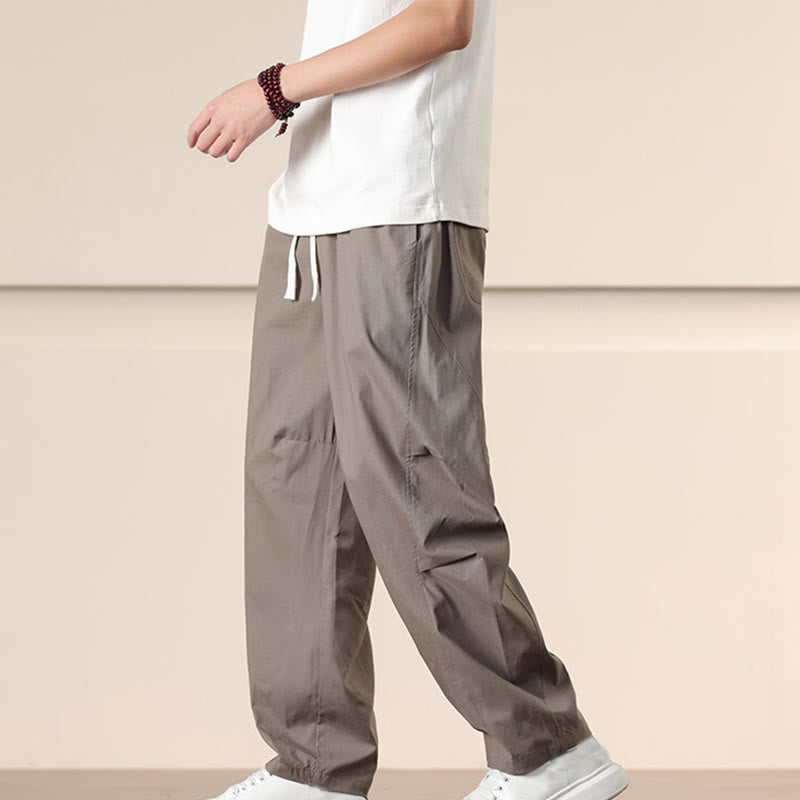 Buddha Stones Lässige Vintage-Cargohose für Herren mit einfarbigem Kordelzug und Taschen - Bräunen - US/UK/AU46, EU56 (5XL) - image 26