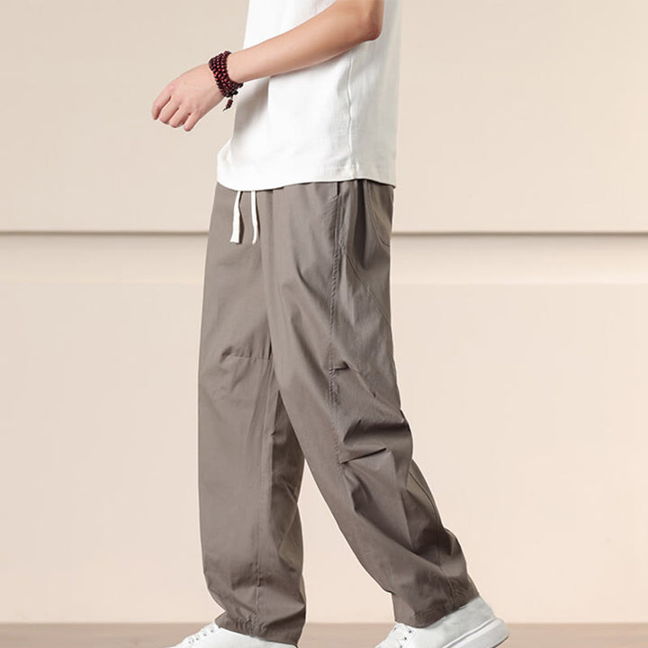 Buddha Stones Lässige Vintage-Cargohose für Herren mit einfarbigem Kordelzug und Taschen - Bräunen - US/UK/AU46, EU56 (5XL) - image 26