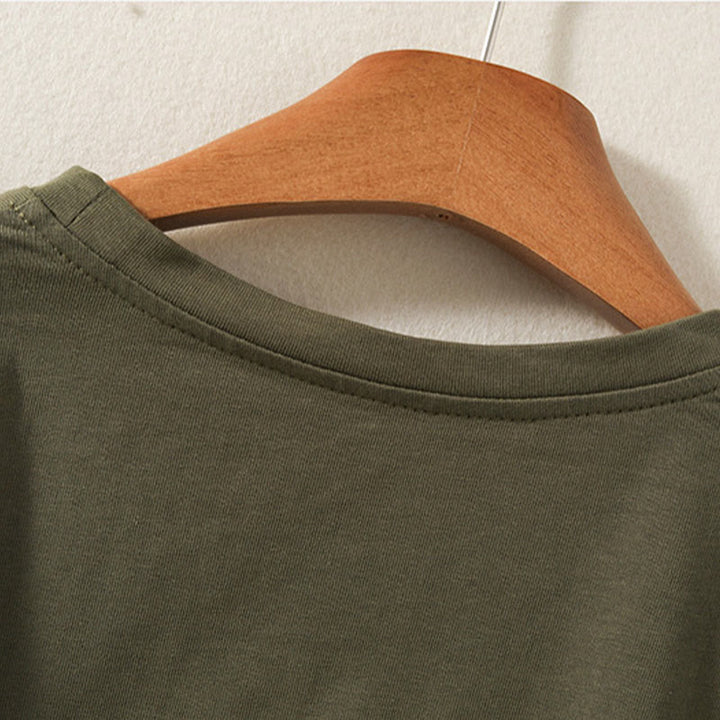 Buddha Stones Lässiges Damen-Langarm-T-Shirt aus reiner Baumwolle und Leinen mit unregelmäßigem Saum - image 4