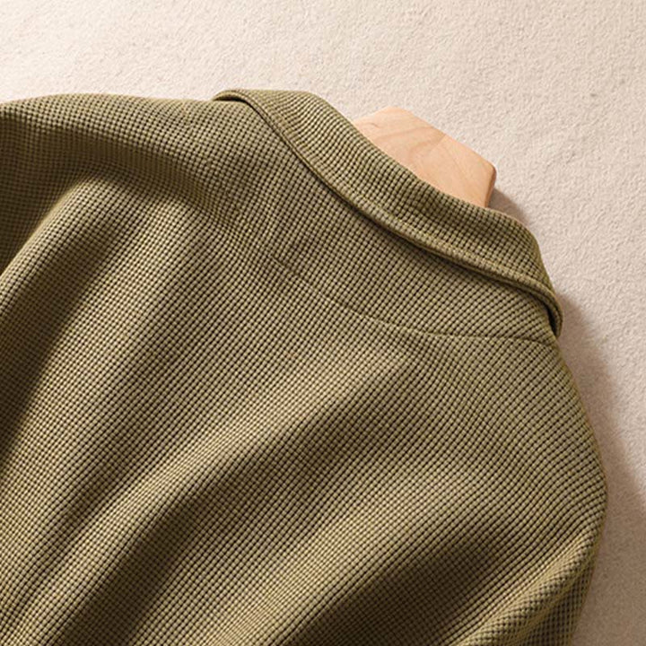 Buddha Stones Damen-Baumwolljacke mit schlichtem Revers und Taschen - image 4