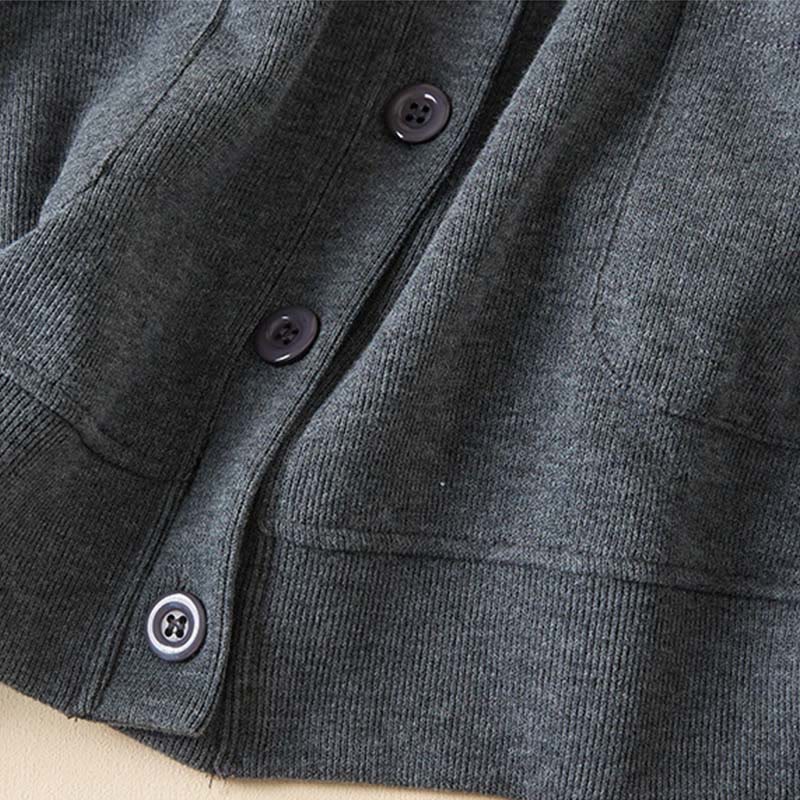 Buddha Stones Plain Buttons Damen Baumwoll-Kapuzenjacke mit Taschen - image 4