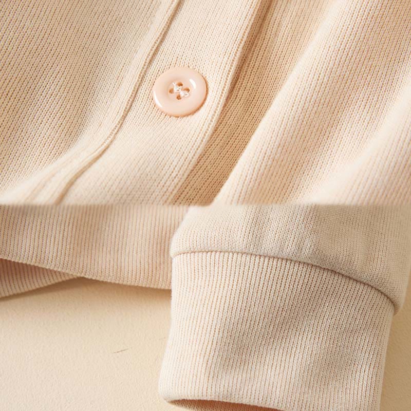 Buddha Stones Plain Buttons Damen Baumwoll-Kapuzenjacke mit Taschen - image 10