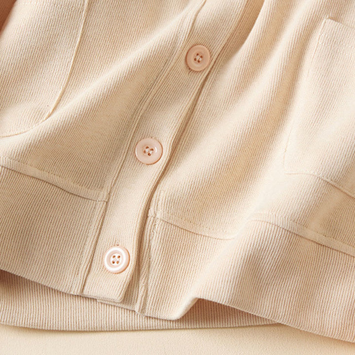 Buddha Stones Plain Buttons Damen Baumwoll-Kapuzenjacke mit Taschen - image 15