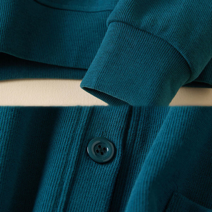 Buddha Stones Plain Buttons Damen Baumwoll-Kapuzenjacke mit Taschen - image 23