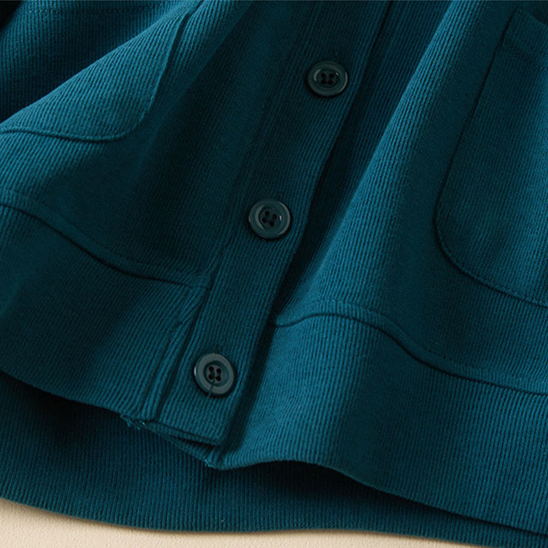 Buddha Stones Plain Buttons Damen Baumwoll-Kapuzenjacke mit Taschen - image 20
