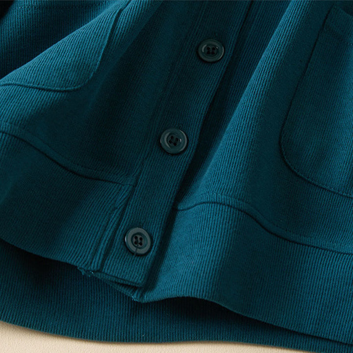 Buddha Stones Plain Buttons Damen Baumwoll-Kapuzenjacke mit Taschen - image 20