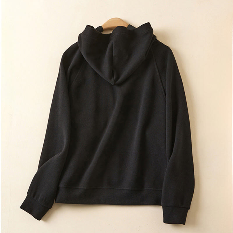 Damen-Kapuzenjacke mit Taschen und schlichten Knöpfen, verziert mit Buddha Stones - image 25