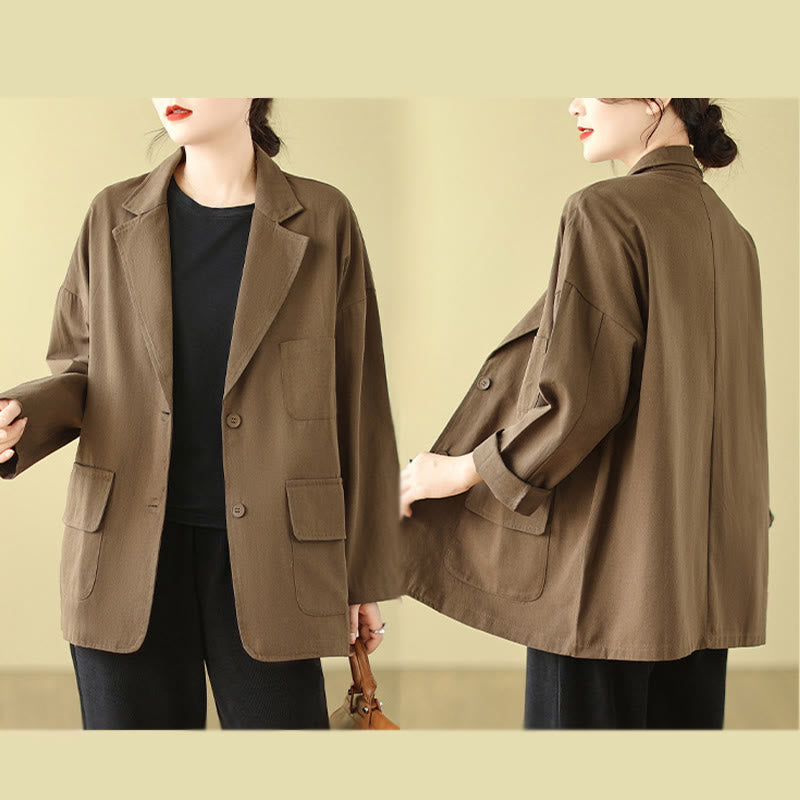 Buddha Stones – Schlichte Damen-Anzugjacke aus Baumwolle mit Taschen - image 5