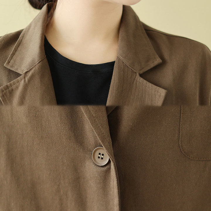 Buddha Stones – Schlichte Damen-Anzugjacke aus Baumwolle mit Taschen - image 6