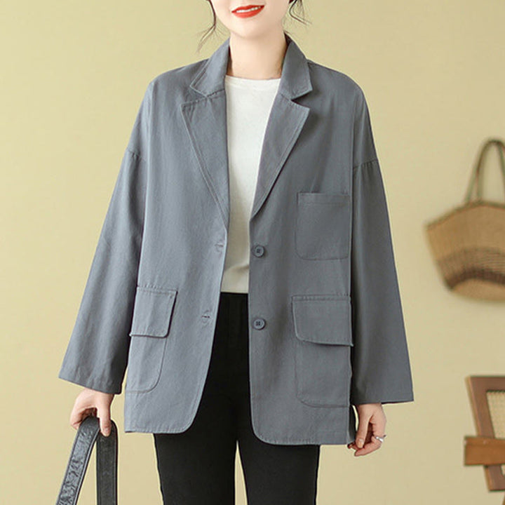 Buddha Stones – Schlichte Damen-Anzugjacke aus Baumwolle mit Taschen - image 9