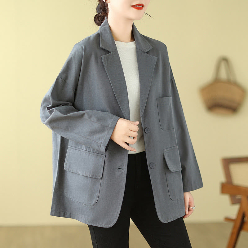 Buddha Stones – Schlichte Damen-Anzugjacke aus Baumwolle mit Taschen - image 11