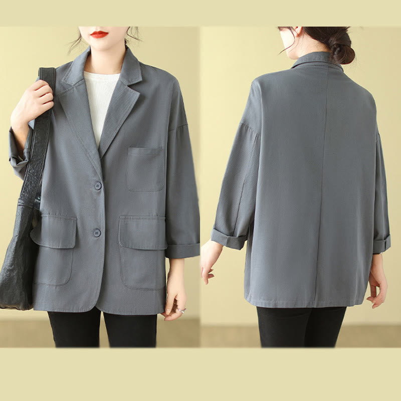 Buddha Stones – Schlichte Damen-Anzugjacke aus Baumwolle mit Taschen - image 12