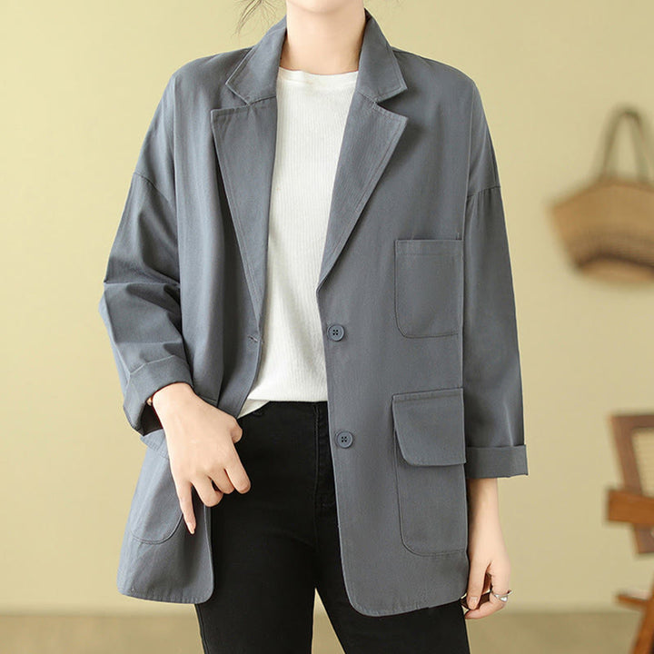 Buddha Stones – Schlichte Damen-Anzugjacke aus Baumwolle mit Taschen - image 10