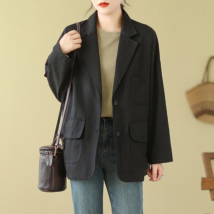 Buddha Stones – Schlichte Damen-Anzugjacke aus Baumwolle mit Taschen - image 16