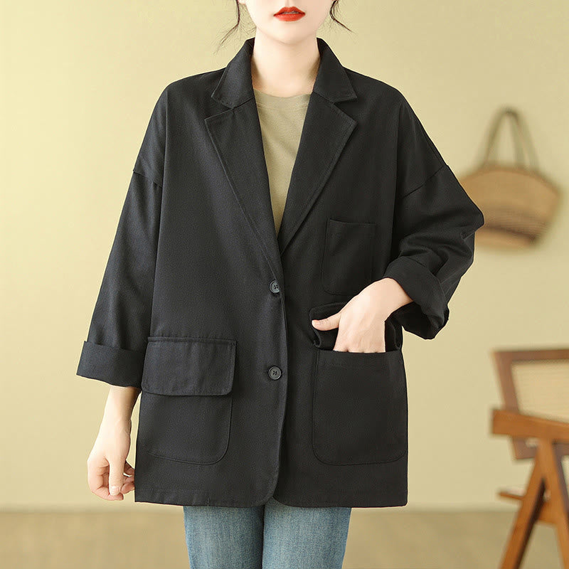 Buddha Stones – Schlichte Damen-Anzugjacke aus Baumwolle mit Taschen - image 14