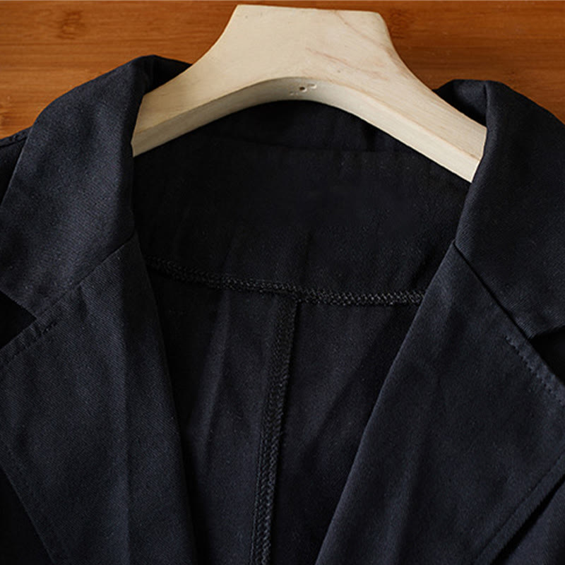 Buddha Stones Damen-Anzugjacke aus Baumwolle mit schlichten Knöpfen und Taschen - image 13