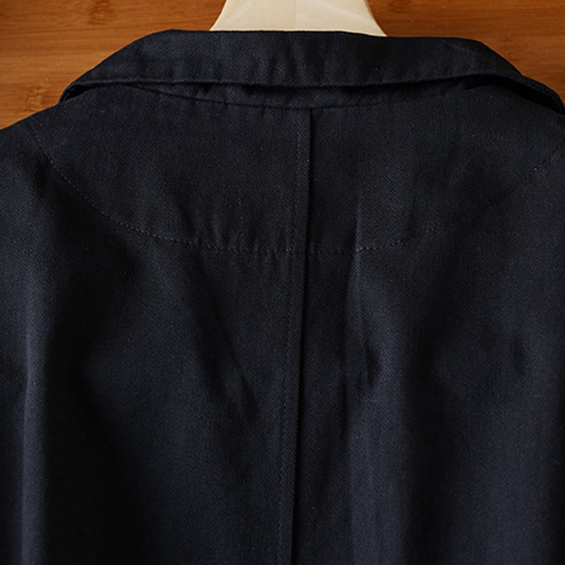 Buddha Stones Damen-Anzugjacke aus Baumwolle mit schlichten Knöpfen und Taschen - image 12