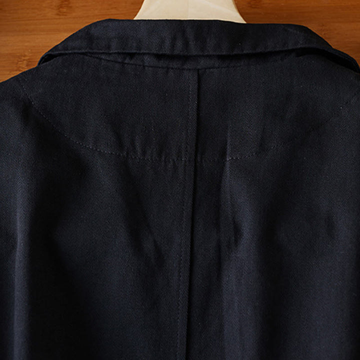 Buddha Stones Damen-Anzugjacke aus Baumwolle mit schlichten Knöpfen und Taschen - image 12
