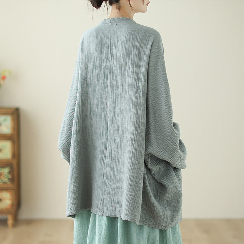 Buddha Stones – Schlichte, langärmelige Zen-Meditationsjacke aus Baumwollleinen mit Taschen - image 6