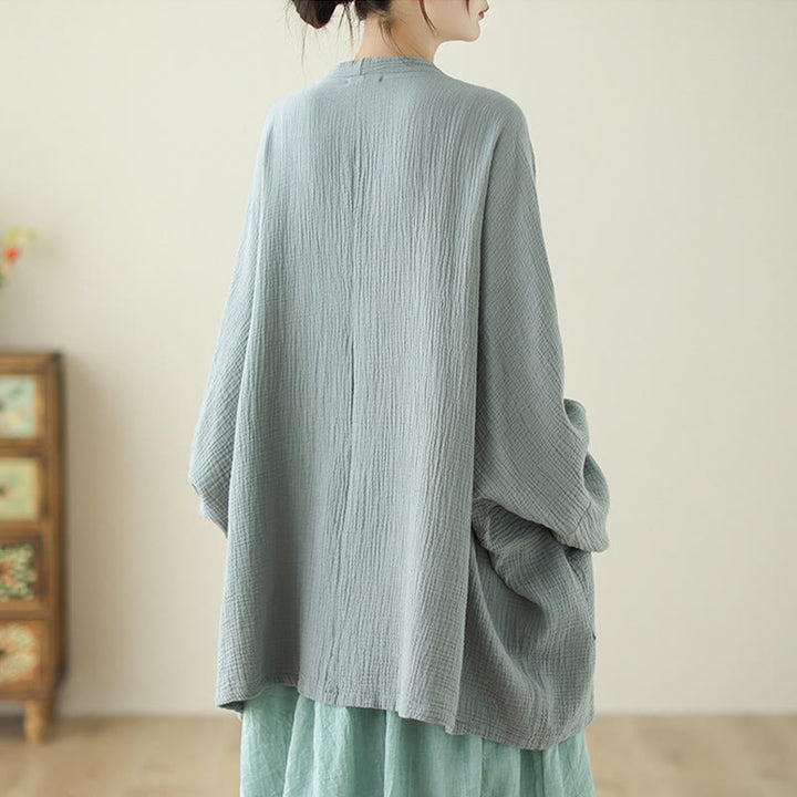 Buddha Stones – Schlichte, langärmelige Zen-Meditationsjacke aus Baumwollleinen mit Taschen - image 6