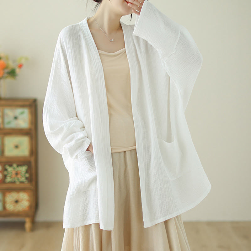 Buddha Stones – Schlichte, langärmelige Zen-Meditationsjacke aus Baumwollleinen mit Taschen - image 14