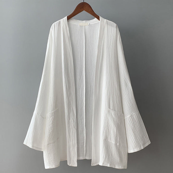 Buddha Stones – Schlichte, langärmelige Zen-Meditationsjacke aus Baumwollleinen mit Taschen - image 9
