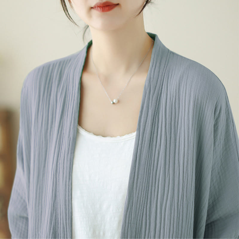 Buddha Stones – Schlichte, langärmelige Zen-Meditationsjacke aus Baumwollleinen mit Taschen - image 22