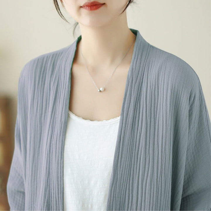 Buddha Stones – Schlichte, langärmelige Zen-Meditationsjacke aus Baumwollleinen mit Taschen - image 22
