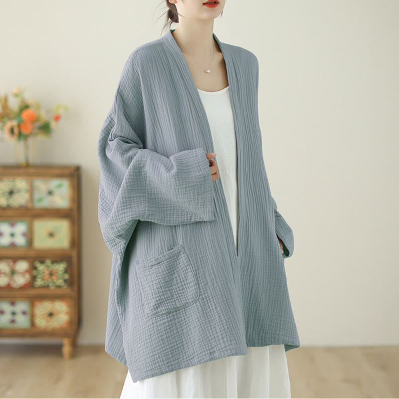 Buddha Stones – Schlichte, langärmelige Zen-Meditationsjacke aus Baumwollleinen mit Taschen - image 21