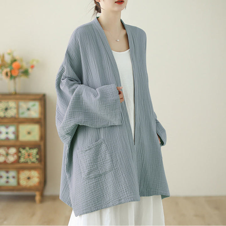 Buddha Stones – Schlichte, langärmelige Zen-Meditationsjacke aus Baumwollleinen mit Taschen - image 21