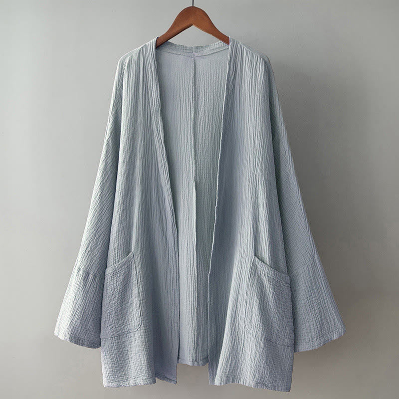 Buddha Stones – Schlichte, langärmelige Zen-Meditationsjacke aus Baumwollleinen mit Taschen - image 16