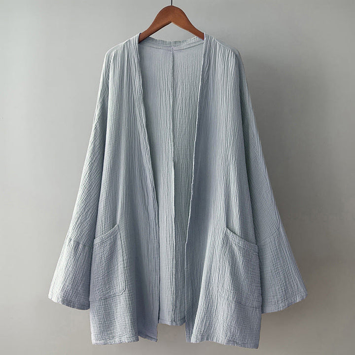 Buddha Stones – Schlichte, langärmelige Zen-Meditationsjacke aus Baumwollleinen mit Taschen - image 16
