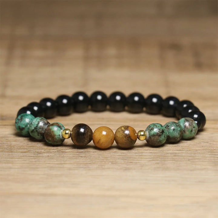 Buddha Stones, Türkis, Tigerauge, Perlen, Glas, Balance, Gelassenheitsarmband - image 7