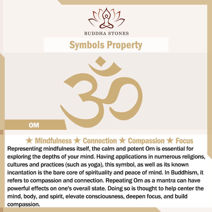 Buddha Stones, Whitelava-Rock, Om-Symbol, heilendes, ruhiges Armband - image 6