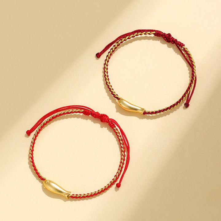 Buddha Stones 999 Sterling Silber Glücks-Koi-Fisch-Schutzseil-Armband - image 16