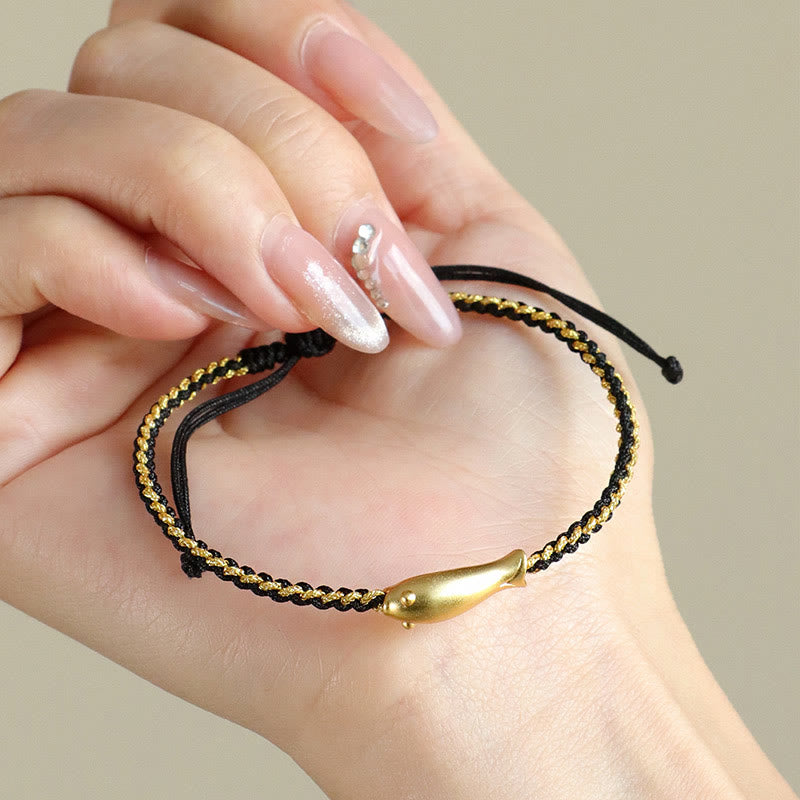 Buddha Stones 999 Sterling Silber Glücks-Koi-Fisch-Schutzseil-Armband - image 10