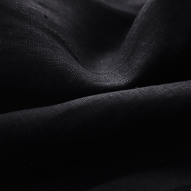Buddha Stones Sommerliches, lässiges, einfarbiges, ärmelloses Midikleid mit Rundhalsausschnitt und Taschen - image 14