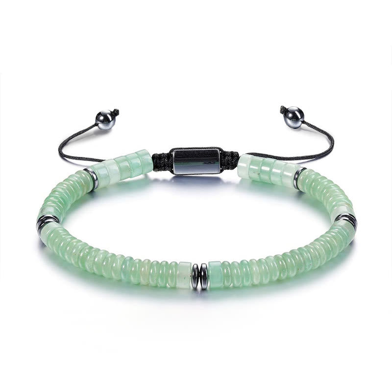 Buddha Stones Kleines schwarzes Obsidian-, grünes Aventurin- und graues Jaspis-Tigerauge-Armband mit Kraftseil - Grüner Aventurin (Handgelenkumfang: 15–20 cm) - image 3