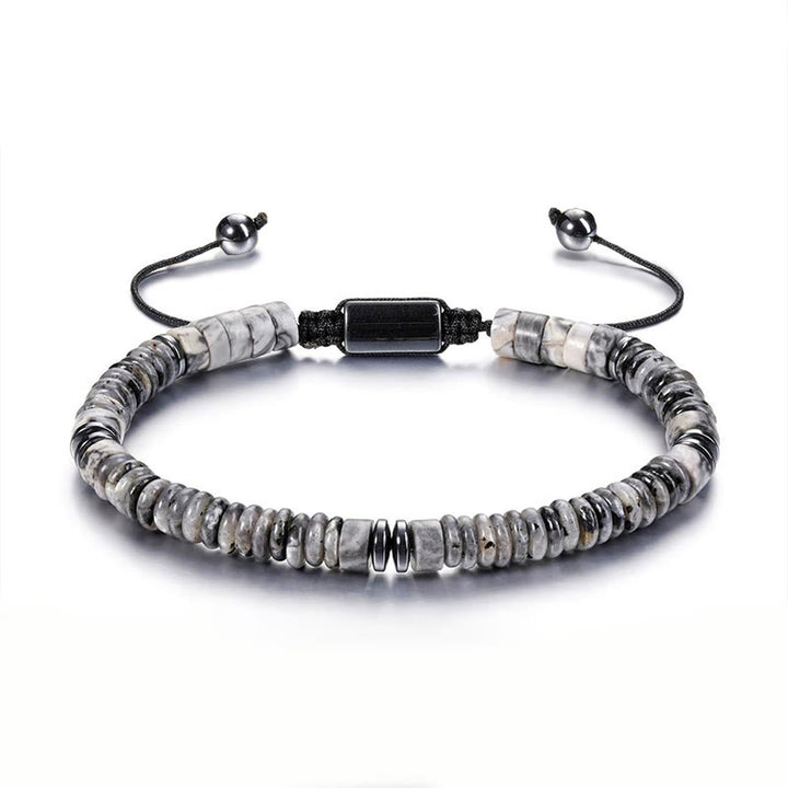 Buddha Stones Kleines schwarzes Obsidian-, grünes Aventurin- und graues Jaspis-Tigerauge-Armband mit Kraftseil - Grauer Jaspis (Handgelenkumfang: 15–20 cm) - image 5