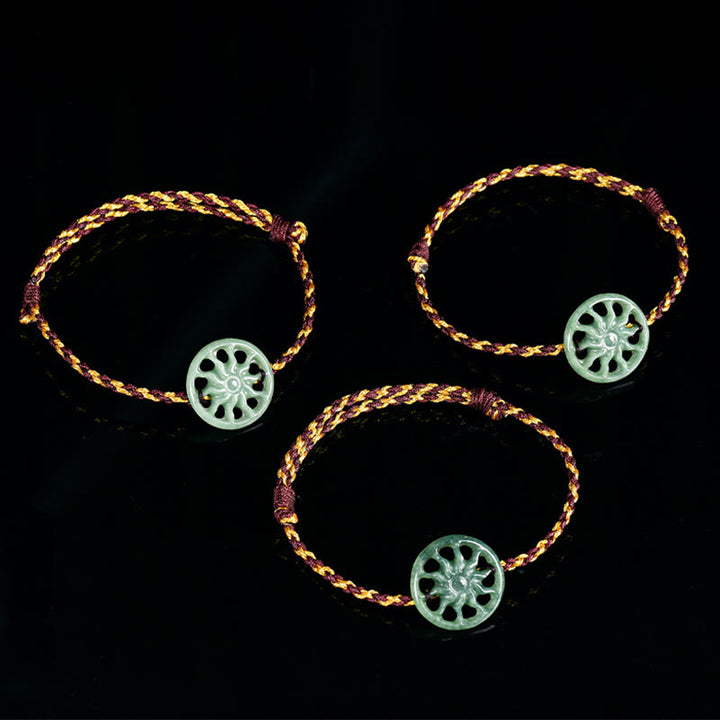 Buddha Stones Jade Sun Geflochtenes Seil Fülle Armband - image 5