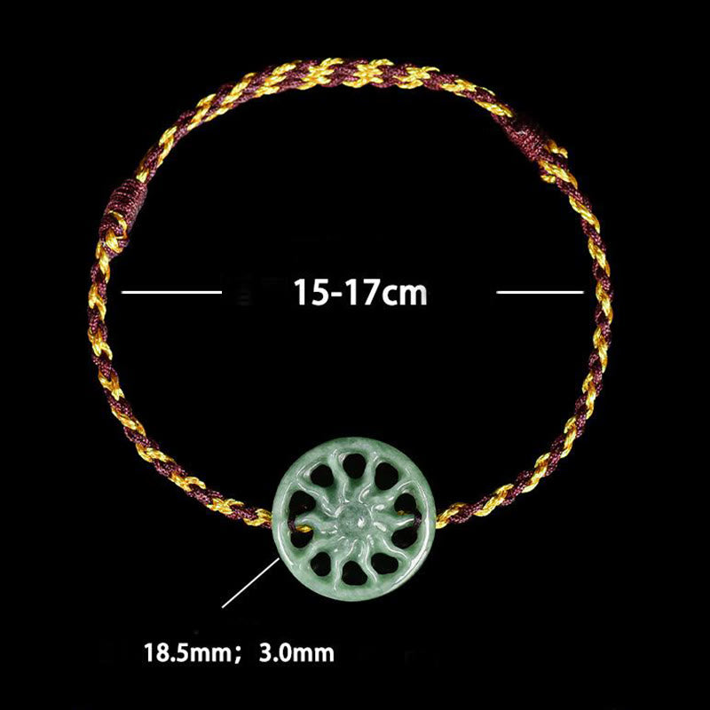 Buddha Stones Jade Sun Geflochtenes Seil Fülle Armband - image 6